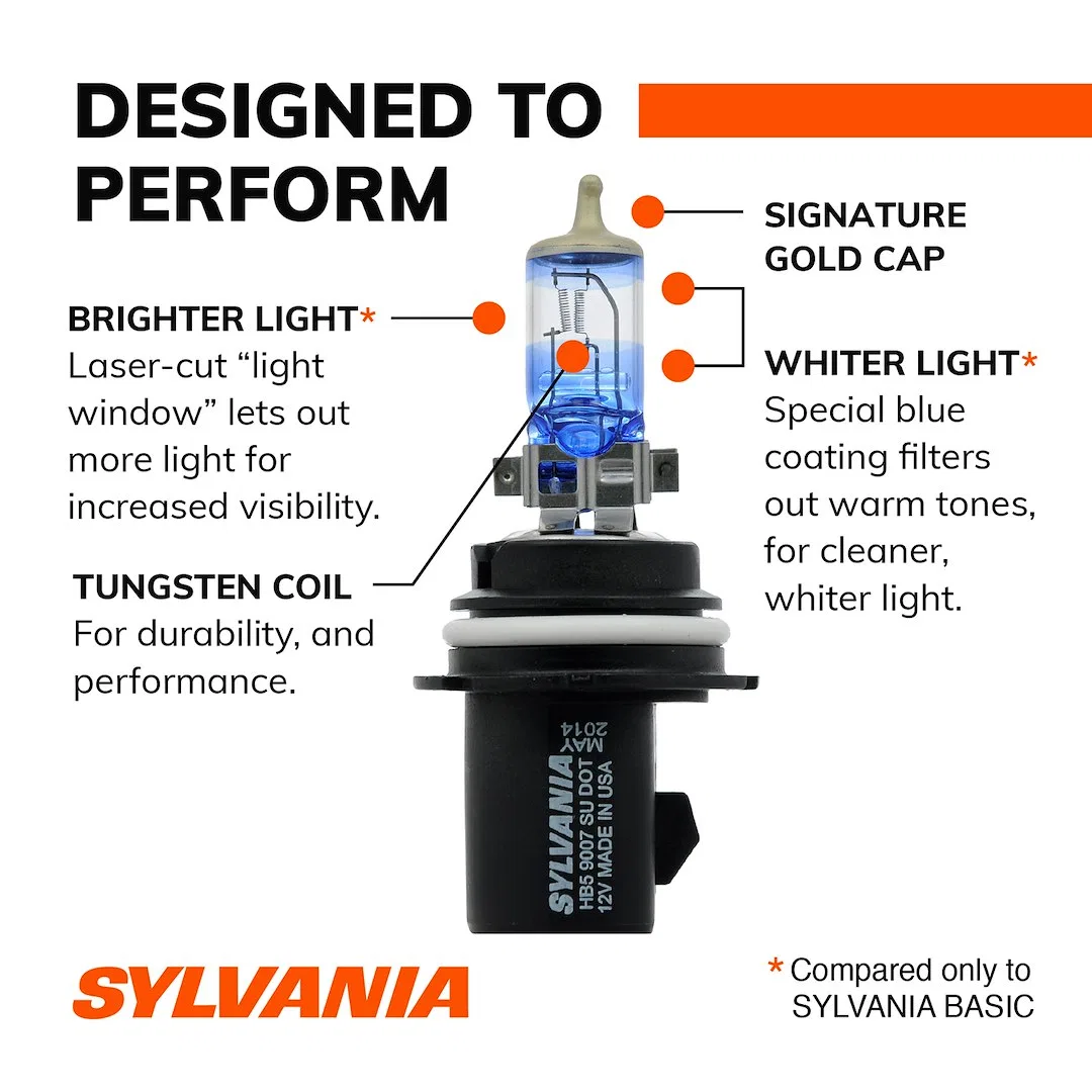 35618 – SYLVANIA Headlight Bulb, 9007 Halogen Clear Set Of 2 Blister Pack - view 3